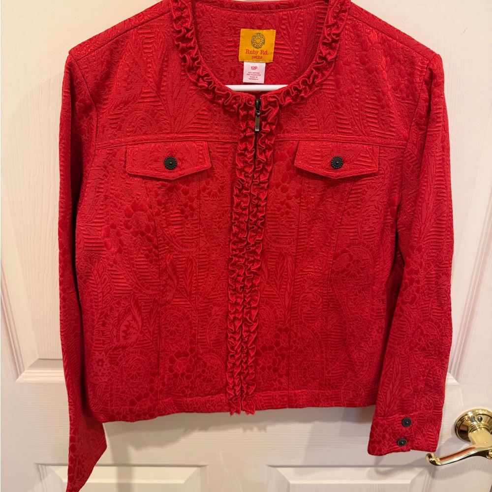 Ruby Rd. Red Textured Jacket - image 1